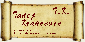 Tadej Krapčević vizit kartica